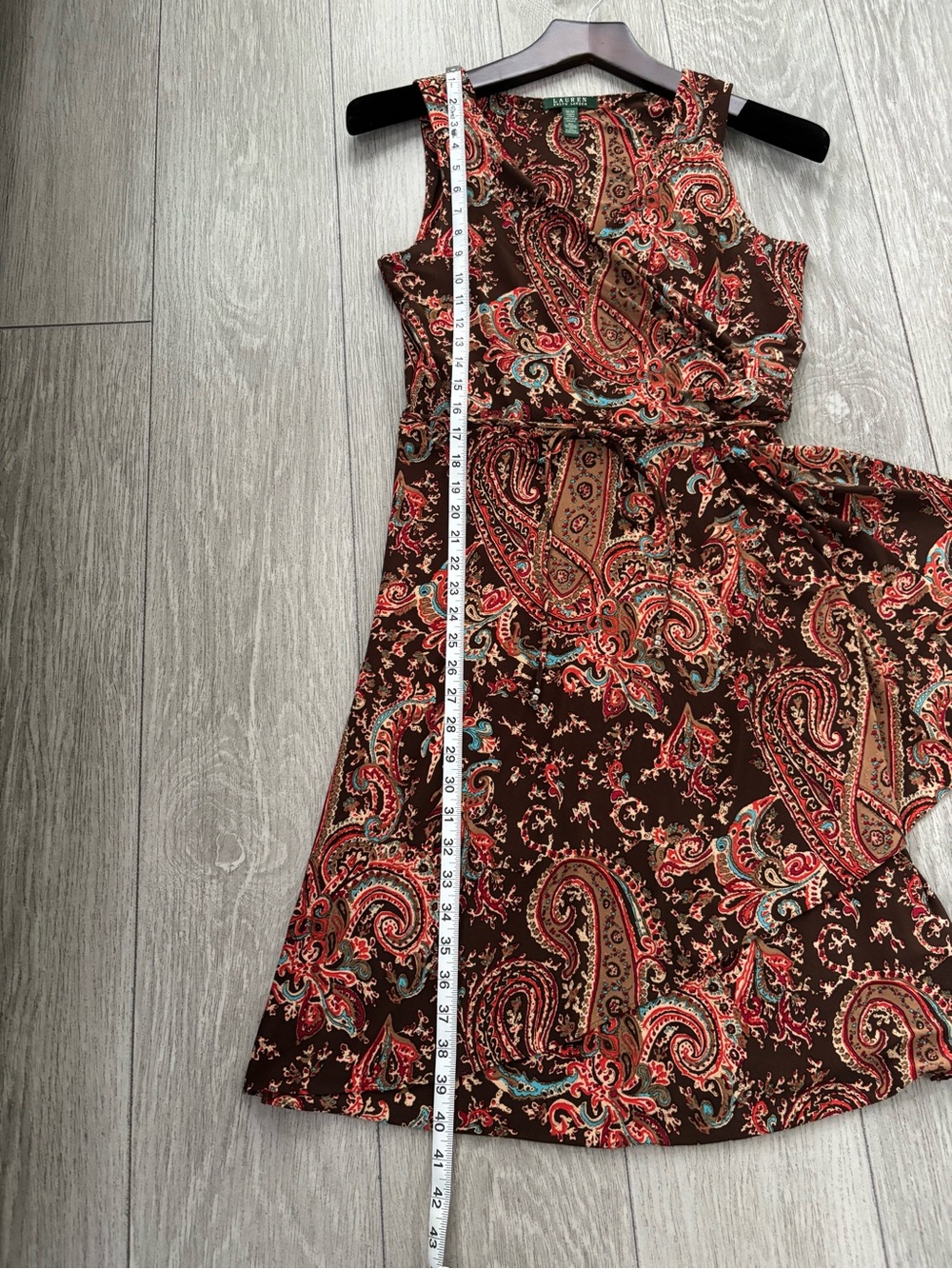 Lauren Ralph Lauren wrap dress in boho paisley. GUC. - Picture 6 of 8